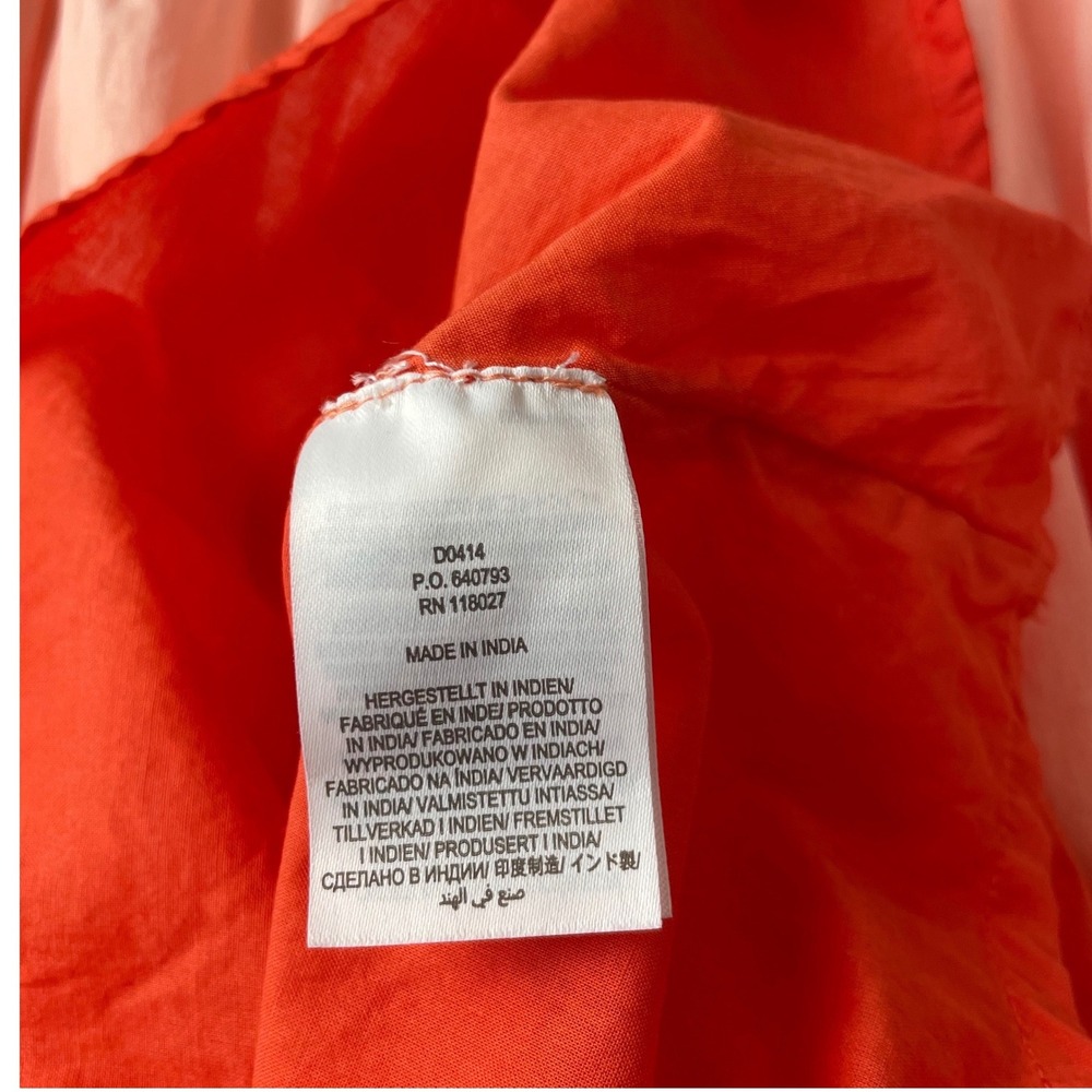 Boden NWT Ora Ombre One Shoulder Midi Dress Orange White Dip Dye Womens 6 cotton - Picture 13 of 14